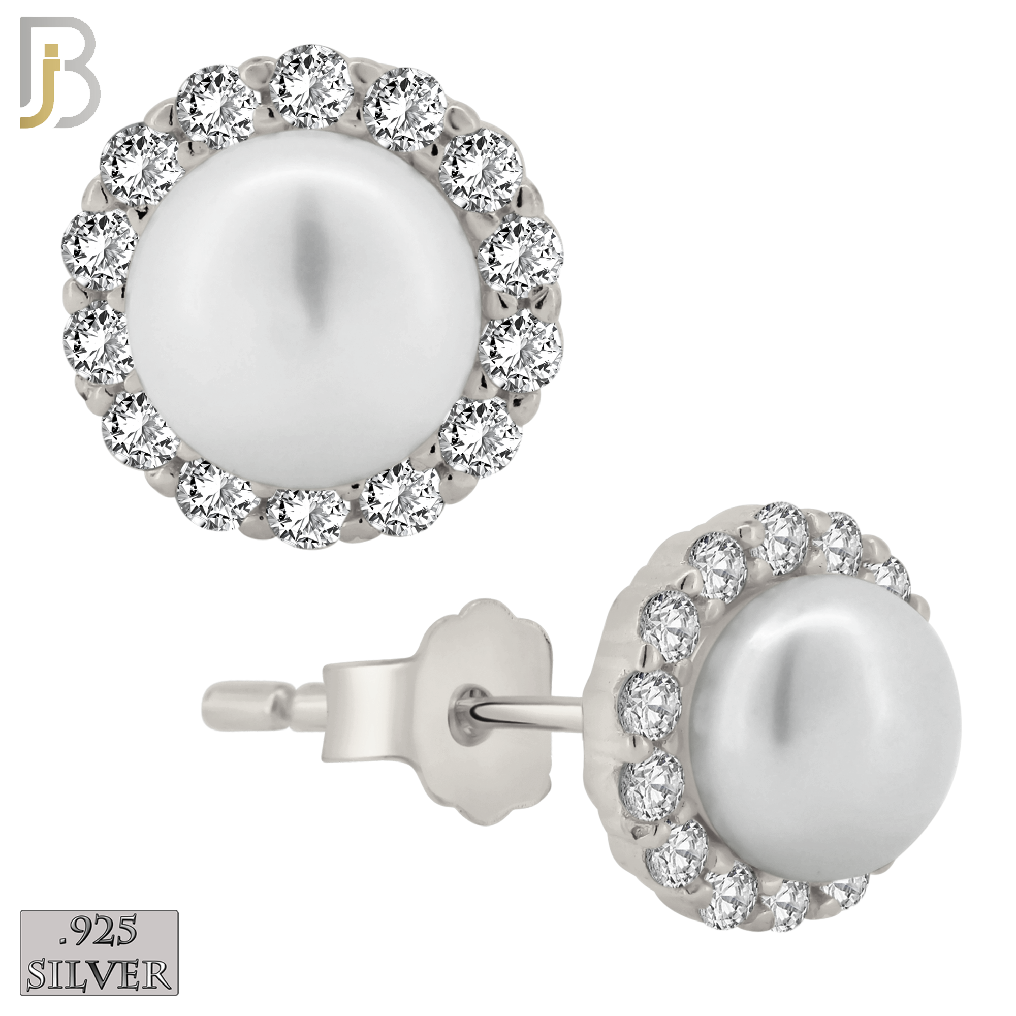 Sterling Silver Moissanite Stud Earrings Set - 4 Prong Round Synthetic Stones For Women & Men