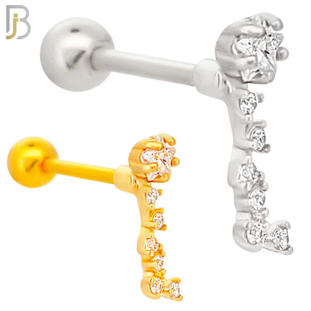 316L Stainless Steel Stardust Tragus/Cartilage Barbell Body Jewelz
